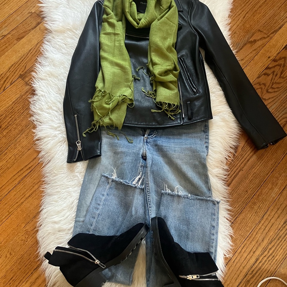 Madewell Black Leather Motorcycle Jacket - Picture 2 of 6